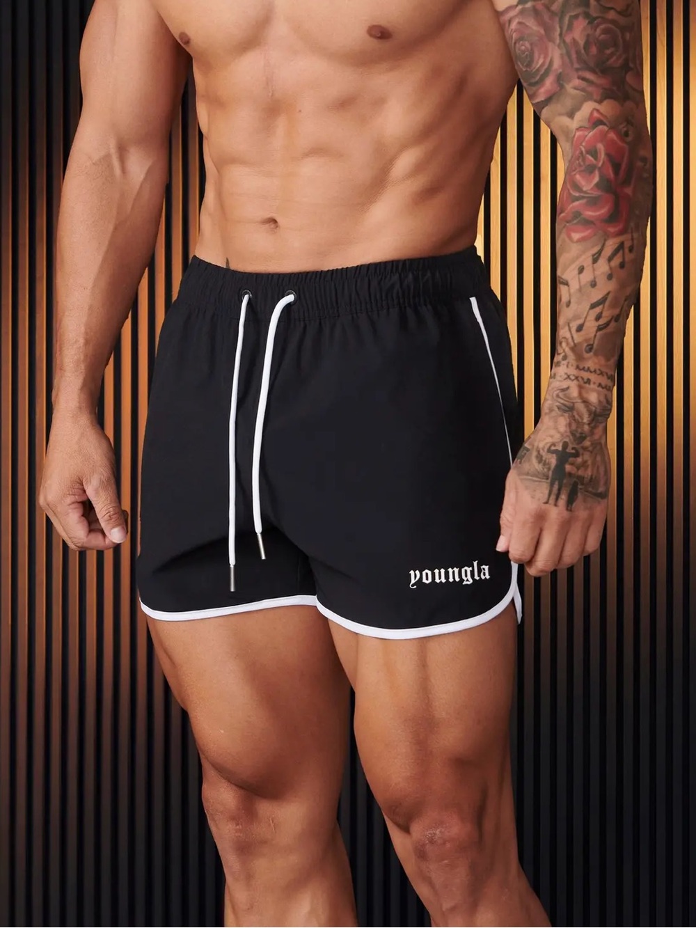 YoungLA | 125 Olympic Men’s Shorts | XL | Black & White